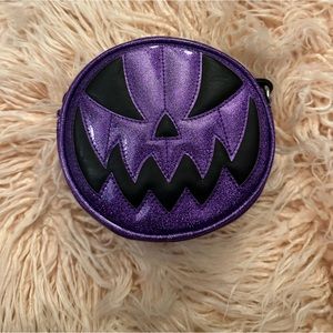 Love pain and stitches purple glitter mean baby purse